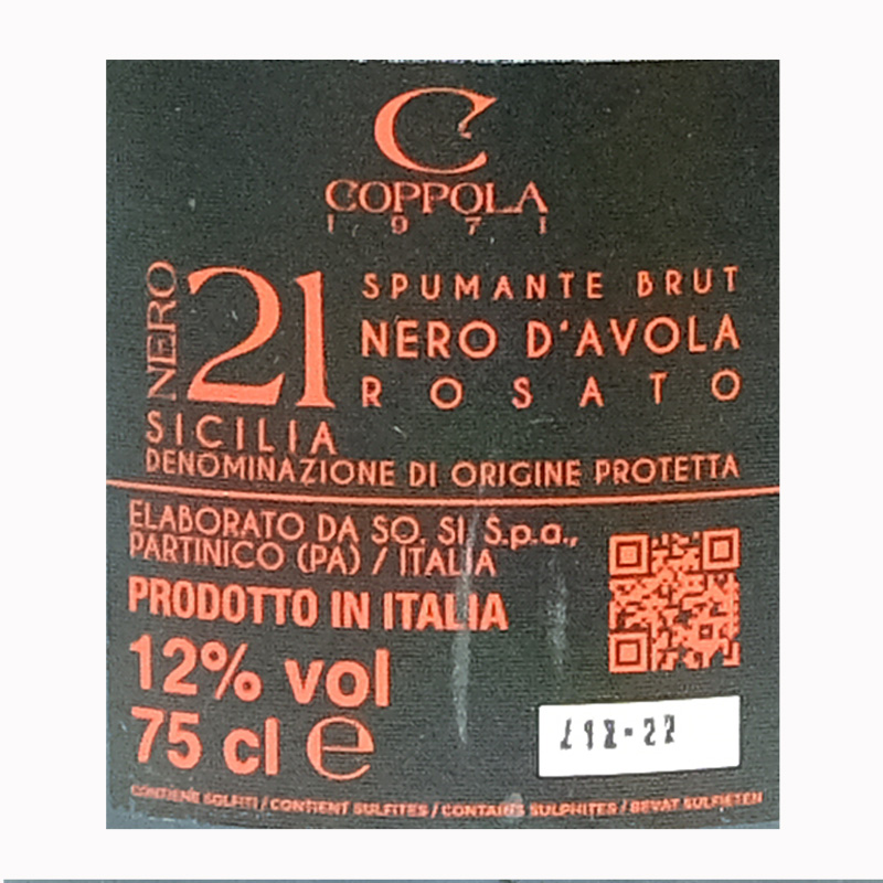 Coppola 21 nero spumante b