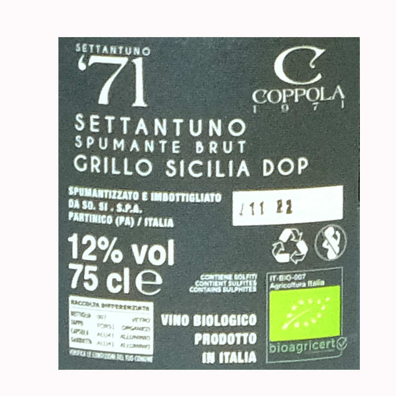 Coppola 71 spumante grillo b